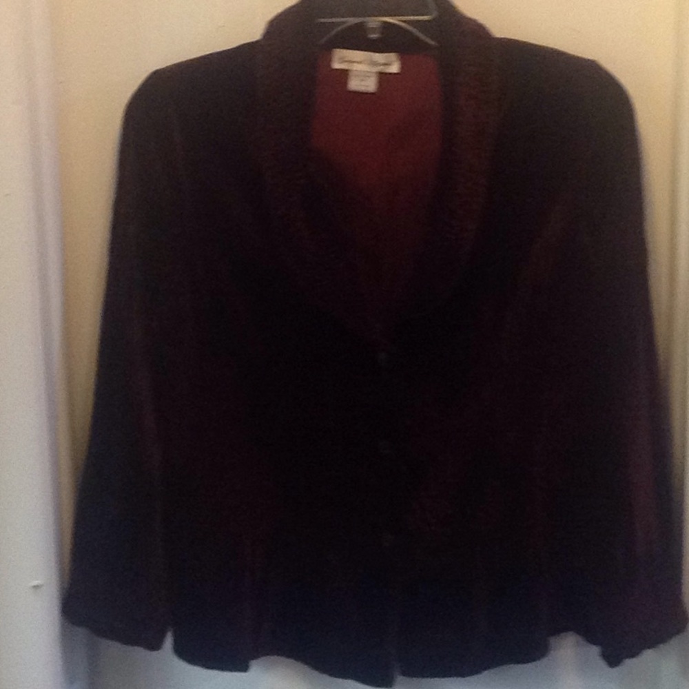 Burgundy red smocked velvet blouse